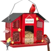 Metal Mesh Bird Feeders for Outdoors Hanging, Wild Bird Feeder with Weatherpr...