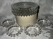 IMPERIAL Crystal CANDLEWICK 400/64 Nut Dish, Sugar Dip - 2-3/4" + 4 Butter Pats
