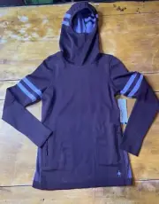 Smartwool Women's Intraknit Merino Wool Pullover Hoodie Eggplant XS New $175