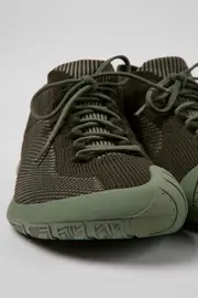 Path Green-gray textile sneakers for men