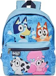 [Bluey] Backpack Kids School Bag Childrens Boys & Girls Nursery Rucksack, Bingo, Coco & Chloe Print, Blue