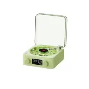 Green Waves Vinyl Player Bluetooth Speaker- White Noise Retro Turntable Speaker