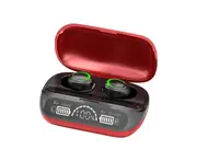 XG02 Wireless Earphones Touch Control HiFi Sound LED Digital Display Charging Box Bluetooth-compatible 5.1 Headsets for Running -Red