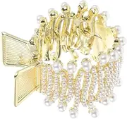 Ponytail Holder Clip for Women Pearl Hair Claw Clamp Stylish Snowflake Hair Accessories for Daily Use Makeup Bathing