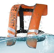 Safety Swim Vest,Portable Inflating Swimming Jacket with Reflective Strip | Swimming Accessories Swim Jacket with Adjustable Belt for Trainers