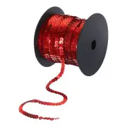 100 Yards x 0.24 Inch Flat Sequin Strip Spangle Sequins Trim Bling Red
