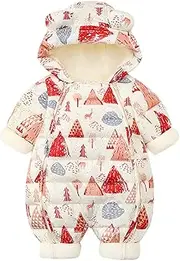 [Generic] Girls Snow Suit Infant Newborn Baby Boys Girls Cute Cartoon Animals Ear Hooded Snow Wear Jumpsuit Outwear Snowsuit Warm Romper Coat Boy Snowsuit Infant 24 Months