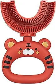 U Shaped Kids Toothbrush - Cartoon Tiger Kids Toothbrush | Toothbrush Soft Silicone Brush Head | Soft Silicone Brush Head, Manual Toothbrush For Whole Mouth Cleaning