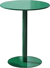 Round Dining Table, Small Kitchen Table Sofa Tea Table for Small Space, Height Green Metal Cocktail Table with Metal Base, for Events or Home Use, Easy Assembly(48x72cm)
