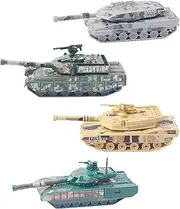4 Pieces 1/100 Assembly Tank Model, Tank Truck 4D Model 99A1 2A6 Education Toy Collectables Tabletop Decor for Kids Children,