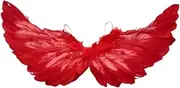 Ｓｉｍｈｏａ Angel Wing Kids Decorative Wing Decor Cosplay with Elastic Straps Performance Props Halloween Costume Accessories Devil Wing, Red