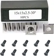 15mm Standard Square Straight Tungsten Carbide Cutter Inserts Knives 15mm x 15 x 2.5mm for Woodworking Spiral Helical Planer Head and DIY Wood Lathe Turning Tools 10pcs