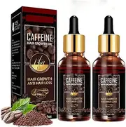 2Pcs Caffeine Hair Growth Booster Essential Oil, Revive Hair Darkening Serum, Natural Hair Growth Oil with Caffeine and Biotin, Promotes Healthier and Thicker Hair