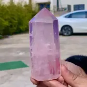 192G Natural Pink Rose Crystal Obelisk Quartz Tower Healing