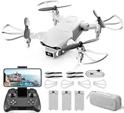 4DRC V9 Mini Drone with Camera for kids Adults,720P HD FPV Live Video,RC Quadcopter Toys Gifts for Boys Girls,with 3 Batteries,Auto Hover,Trajectory Flight,3D Flips,One Key Start Speed Adjustment