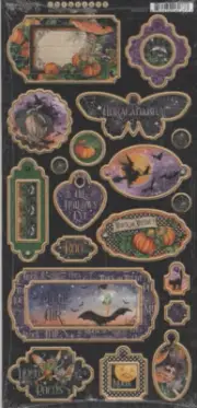 Graphic 45, Midnight Tales, Chipboard, 18 Pieces