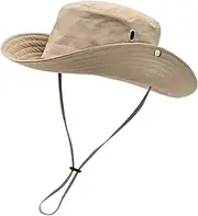 [Generic] Fisherman Hat - Windproof Sun Hat Men,Fisherman Hat, Wide Brim Bucket Hat for Camping Gardening Beach