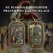 St.Florian Firefighter Dog Tag Fireman Protector FD Challenge Coin Featured Gift