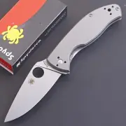 C122 Silver Color Titanium Handle Pocket Folding Knife With Clip Liner Lock Gift