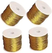 Mipcase 4Rolls Elegant Stretch Cord of Decorative Ornament String for Wrapping Packaging Needs and Craft Projects Durable and Versatile Twine for Boxes and Bags