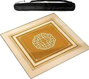 Large Mahjong Mat with Black Carrying Bag, Thick Mute Table Cover, Table Mat for Mahjong Paigow Poker and Tile Game,Orange (60 cm/23.62 in)