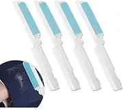 Songholee 4 Pack Folding Reusable Lint Roller Travel Size, Washable Lint Remover for Clothes Pet Hair, Portable Stick it Roller, Small Gel Sticky Lint Roller Cleaner for Cleaning Carpet Sofa (Blue)
