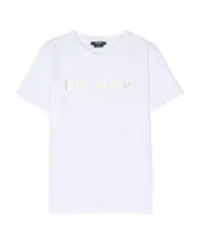 Balmain Kids Logo Printed Crewneck T-Shirt 8Y,14Y White