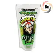 6x Pouches Van Holten's Warheads Extreme Sour Jumbo Dill Pickle In-A Pouch | 5oz