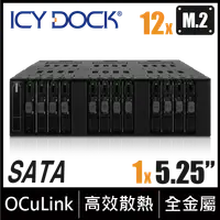 在飛比找PChome24h購物優惠-ICY DOCK 全金屬 12層式 M.2 SATA SSD