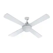 Devanti 52'' Ceiling Fan Fans AC Motor/ Light Remote Control Fans 4 Blades White