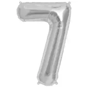 16" SILVER Number 7 Mylar Foil Balloon 1 pc Party BackDrop Decorations Supply