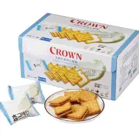 在飛比找Yahoo!奇摩拍賣優惠-Crown 多穀牛奶夾心餅乾 48包入 / 768公克 3組
