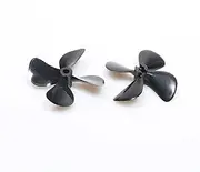 QONXIX 1pair Outer Dia 50/55/60mm PC High Hardness Model Ship Propeller 4 Blade Positive Negative Paddle, for RC Fishing Bait Boat RC Boat Propellers (Color : 1pair 60x4mm)