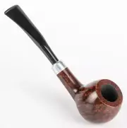 Briar Tobacco Smoking Pipe , Army Mount, Metal Cooling Filter, Brown
