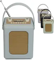 Portable DAB Radio with 20 Hours Playtime, Bluetooth Radio, Mains and Battery Operated, Alarm Clock, FM Radio, 60 Presets, Headphone Jack, Clock/Kitchen Radio, Retro Radio, Lemega CR9 Blue