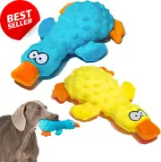 Squeaky Toys for Dogs, 2-Pack Plush Duck, Interactive, Soft Chew