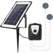 Solar Powered Water Air Pump Fish Tank Oxygenator Outdoor Pool Pond Oxygen Pump Aerator with Aquarium Oxygen Pipe and Air Bubble Stone