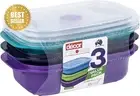 Microsafe Decor Oblong Jewel Container, Pack of 3 Pieces, 900Ml Capacity