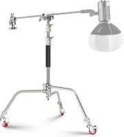 Stainless Steel Heavy Duty C Stand with Swivel Casters, 43"-73"/110-186cm Pho...