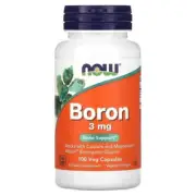 BORON 3 mg 100 Capsules Bone Strength Calcium Magnesium NOW FOODS