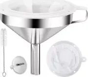 Kitchen Funnel for Filling Bottles, 304 Stainless Steel Food Funnels with and