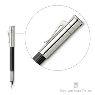 【GRAF VON FABER-CASTELL】鍍白金黑檀木 鋼筆(經典系列)