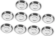 GRADENEVE 10Pcs Stainless Steel Appetizer Plates Round Dipping Bowls Seasoning Dishes for Mustard Sauces and Condiments for Home and Restaurant Use