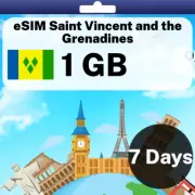 eSIM Saint Vincent and the Grenadines - 1 GB - 7 Days - Travel eSIM | QR code...