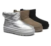 EVERAU® UGG Boots Women Sheepskin Wool Waterproof Ankle Dobra - Chestnut / AU Ladies 6 / AU Men 4 / EU 37