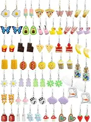 [ILGANT] 36 Pairs Weird Cute Earrings Fun Cool Mushroom Bear Flower Cat Funky Aesthetic Drop Dangle Earrings for Teen Girls Women Funny Jewelry Set