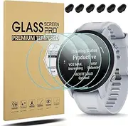 [Suoman] 4+6 Pack for Garmin Forerunner 955 Screen Protector + Anti-dust Plugs, [Anti-Scratch] Full-Coverage 2.5D 9H Hardness Tempered Glass Screen Protective Film