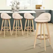4x ALFORDSON Bar Stools Liam Wooden Beige