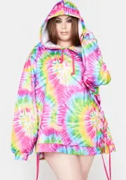 [Club Exx] Plus Prismatic Dream Oversized Hoodie