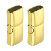 10mm x 5mm Flat Leather Clasps, 2Pcs Steel Clasps for DIY (Gold)